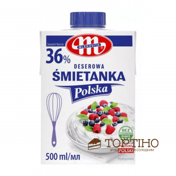 Сливки животные Mlekovita 36% (Польша), 0,5 л Сливки животные Mlekovita 36% (Польша), 0,5 л