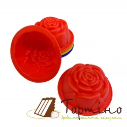 Силіконова форма для кексів Троянда (порційна) ЕМ 7179, 5 шт
