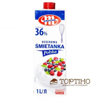 Вершки тваринні Mlekovita 36 % (Польша), 1л