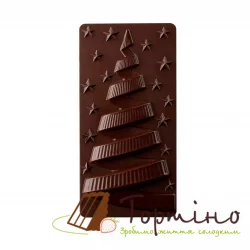 Форма пластикова для шоколаду Плитка Різдвяна ніч (ялинки) (PC5059FR)