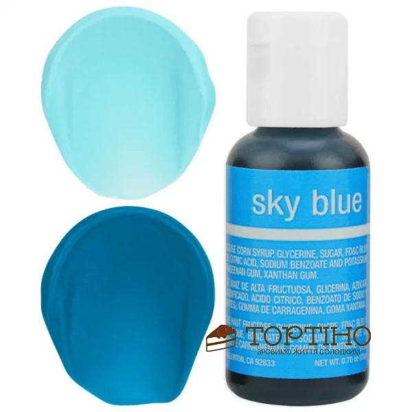  Барвник гелевий  Chefmaster Liqua-Gel Sky Blue (5104)