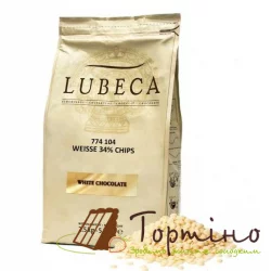Натуральний білий шоколад Lubeca 34%, 2.5 кг