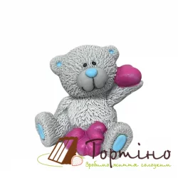 Шоколадна фігурка Тортіно "Ведмедик з серцями (рожеві)"