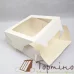 Коробка для чизкейка с окошечком Белая, 25 * 25 * 10 см