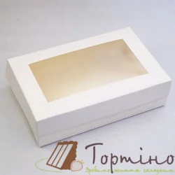 Коробка для еклерів (біла з вікном)