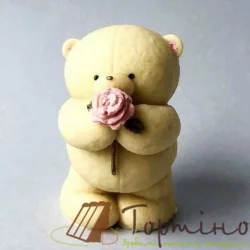 Молд 3D Ведмедик з трояндою